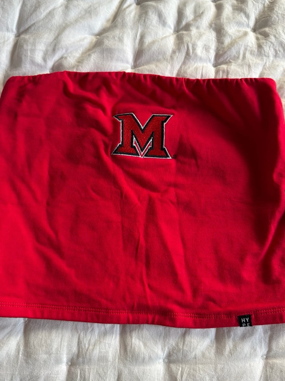 Hype Red Strapless Tube Skirt with Miami University Logo